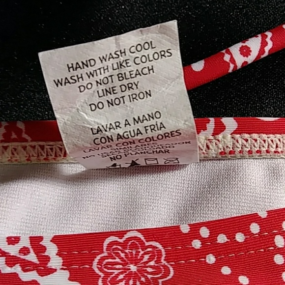 OP 2 Pc String Bikini Red/White Print L - Picture 8 of 8